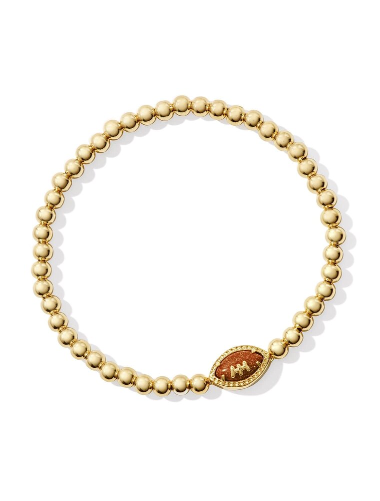KENDRA SCOTT DESIGN Football Gold Stretch Bracelet in Orange Goldstone