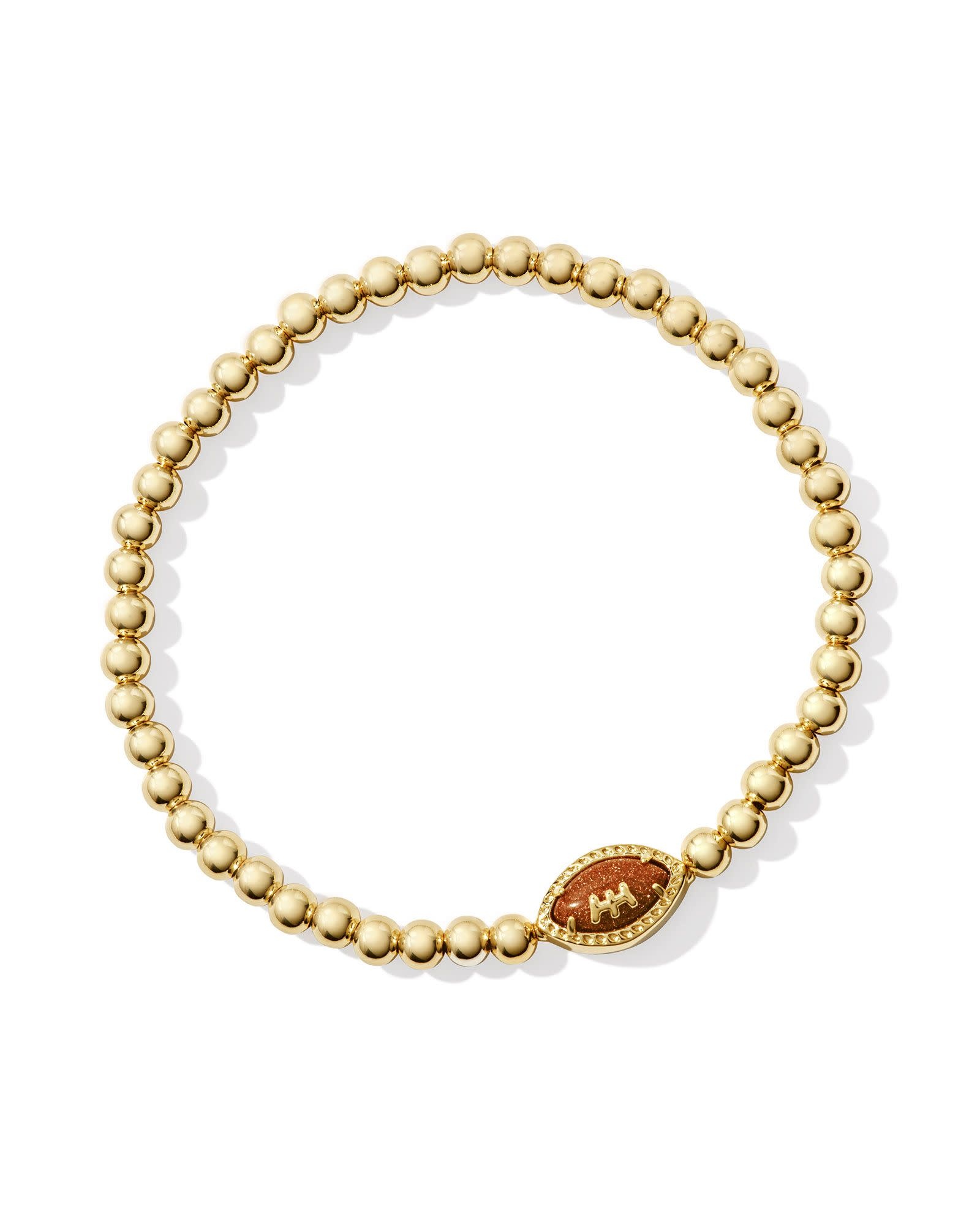 KENDRA SCOTT DESIGN Football Gold Stretch Bracelet in Orange Goldstone