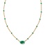 Mini Elisa Gold Enamel Frame Short Pendant Necklace in Emerald Illusion