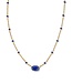 Mini Elisa Gold Enamel Frame Short Pendant Necklace in Cobalt Illusion