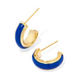 KENDRA SCOTT DESIGN Ainsley Gold Huggie Earrings in Blue Enamel