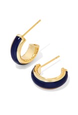 KENDRA SCOTT DESIGN Ainsley Gold Huggie Earrings in Navy Enamel