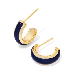KENDRA SCOTT DESIGN Ainsley Gold Huggie Earrings in Navy Enamel