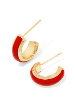 KENDRA SCOTT DESIGN Ainsley Gold Huggie Earrings in Red Enamel