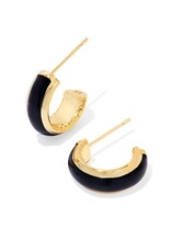 KENDRA SCOTT DESIGN Ainsley Gold Huggie Earrings in Black Enamel KENDRA SCOTT DESIGN Ainsley Gold Huggie Earrings in Black Enamel