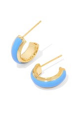 KENDRA SCOTT DESIGN Ainsley Gold Huggie Earrings in Light Blue Enamel
