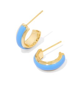 KENDRA SCOTT DESIGN Ainsley Gold Huggie Earrings in Light Blue Enamel
