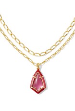 KENDRA SCOTT DESIGN Camry Gold Enamel Frame Multi Strand Necklace in Azalea Illusion KENDRA SCOTT DESIGN Camry Gold Enamel Frame Multi Strand Necklace in Azalea Illusion