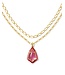 Camry Gold Enamel Frame Multi Strand Necklace in Azalea Illusion