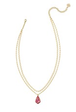 KENDRA SCOTT DESIGN Camry Gold Enamel Frame Multi Strand Necklace in Azalea Illusion KENDRA SCOTT DESIGN Camry Gold Enamel Frame Multi Strand Necklace in Azalea Illusion