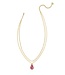 Camry Gold Enamel Frame Multi Strand Necklace in Azalea Illusion