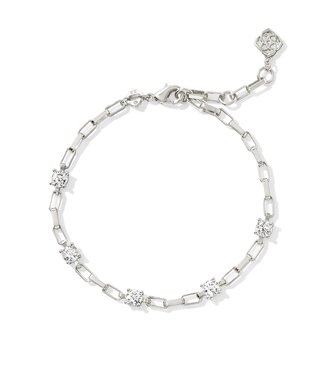 KENDRA SCOTT DESIGN Lexi Silver Chain Bracelet in White Crystal