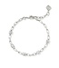 Lexi Silver Chain Bracelet in White Crystal