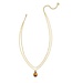 Camry Gold Enamel Frame Multi Strand Necklace in Marbled Amber Illusion