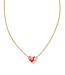 KENDRA SCOTT DESIGN Framed Ari Heart Gold Short Pendant Necklace in Azalea Illusion