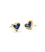 Framed Ari Heart Gold Stud Earrings in Mood Stone