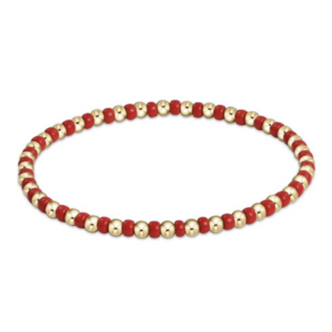 Hope Grateful Bracelet - Bright Red/Gold