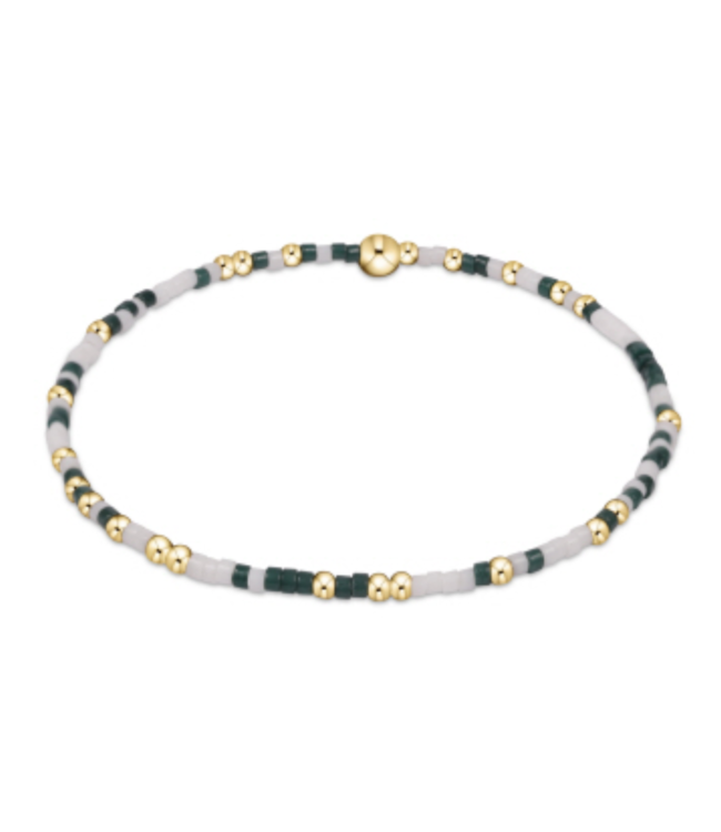 Hope Unwritten Bracelet - Dark Green & White/Gold