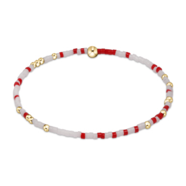 Hope Unwritten Bracelet - Bright Red & White/Gold