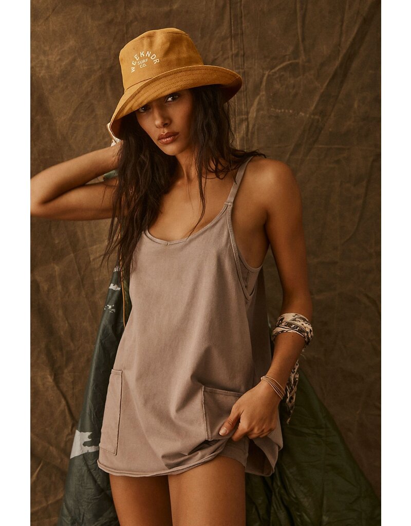 FREE PEOPLE MOVEMENT Hot Shot Mini Dress in Mocha Latte