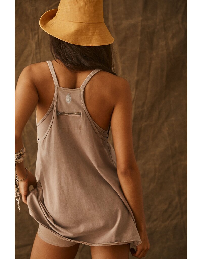 FREE PEOPLE MOVEMENT Hot Shot Mini Dress in Mocha Latte