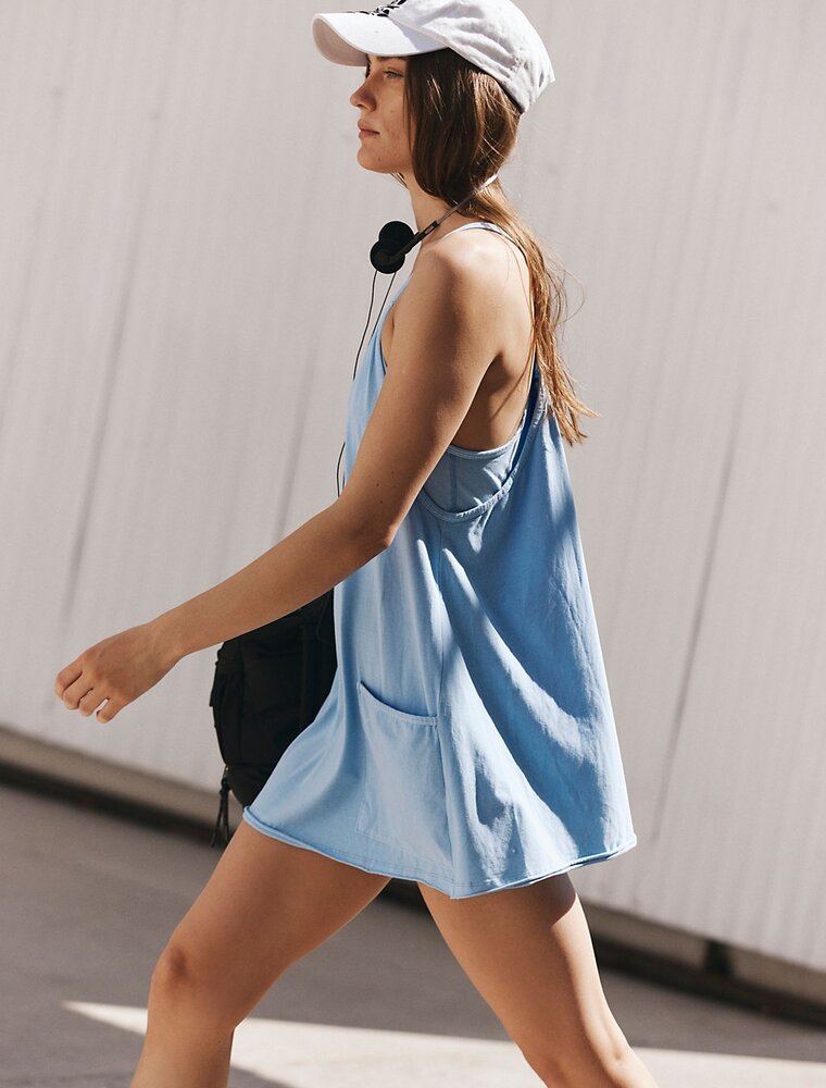FREE PEOPLE MOVEMENT Hot Shot Mini Dress in Oxford Blue