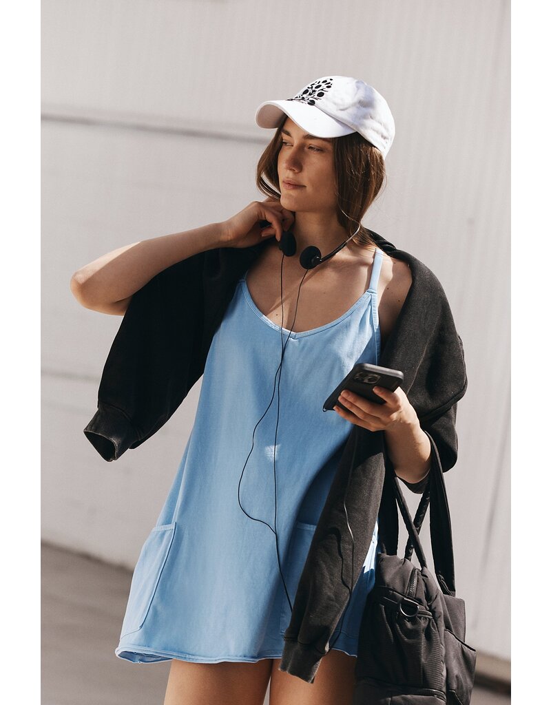 FREE PEOPLE MOVEMENT Hot Shot Mini Dress in Oxford Blue