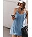 Hot Shot Mini Dress in Oxford Blue