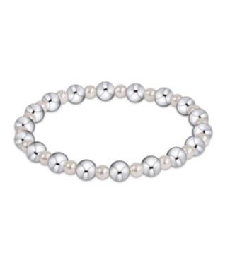 ENEWTON DESIGN Classic Grateful 6mm Bead Bracelet - 4mm Pearl/Silver