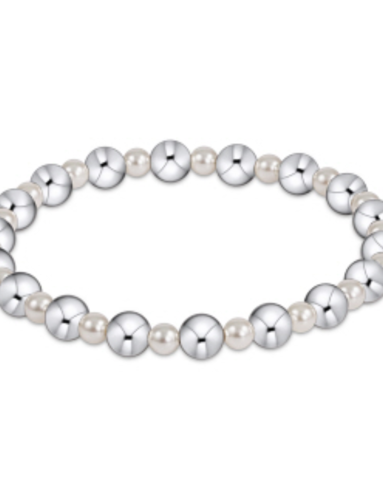 ENEWTON DESIGN Classic Grateful 6mm Bead Bracelet - 4mm Pearl/Silver