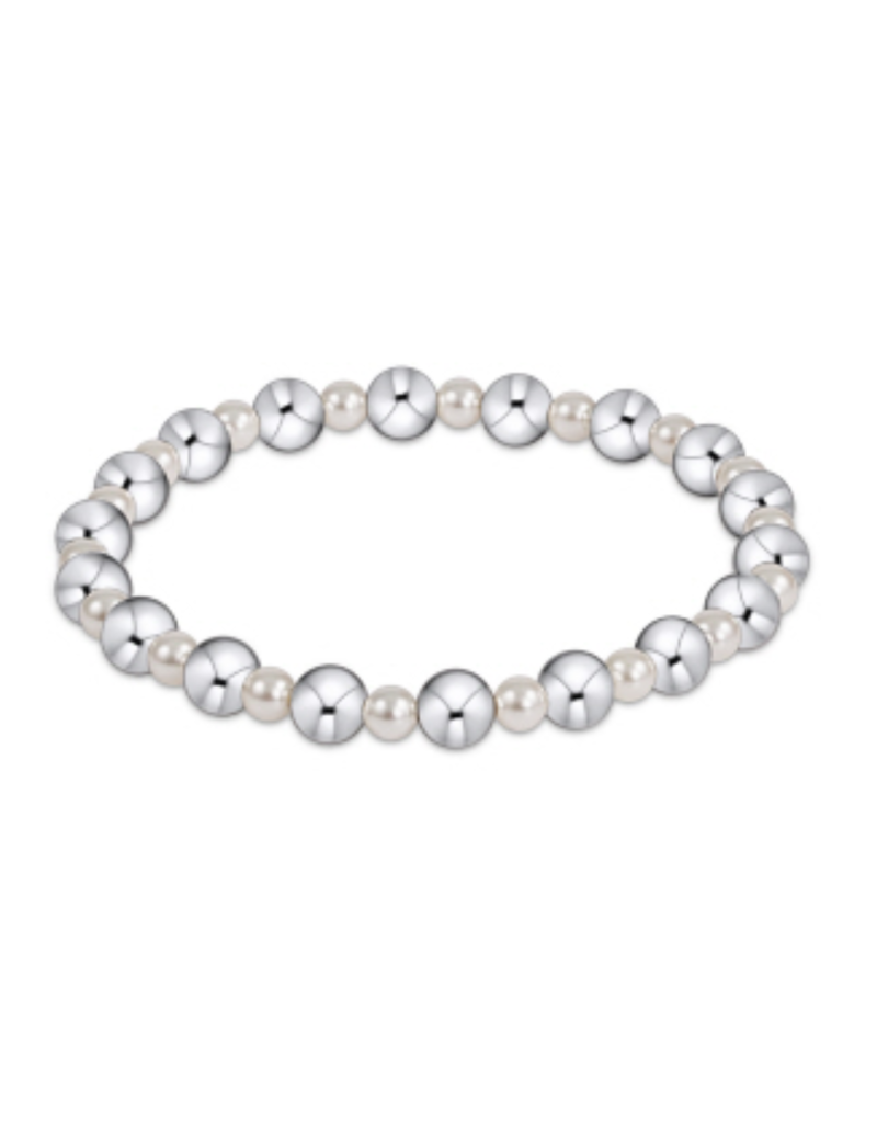 ENEWTON DESIGN Classic Grateful 6mm Bead Bracelet - 4mm Pearl/Silver