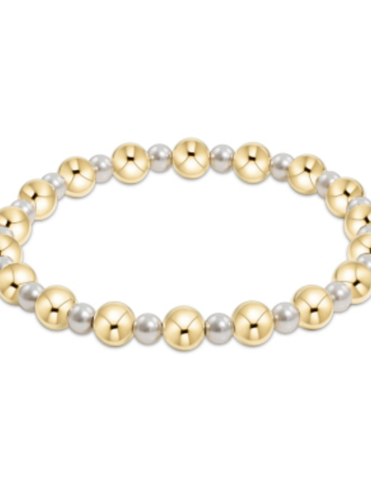 ENEWTON DESIGN Classic Grateful 6mm Bead Bracelet - 4mm Pearl/Gold
