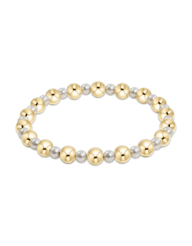 ENEWTON DESIGN Classic Grateful 6mm Bead Bracelet - 4mm Pearl/Gold