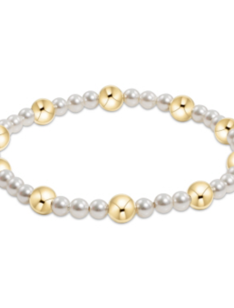 ENEWTON DESIGN Sincerity 6mm Bead Bracelet - 4mm Pearl/Gold