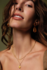 KENDRA SCOTT DESIGN Camry Gold Enamel Frame Multi Strand Necklace in Marbled Amber Illusion KENDRA SCOTT DESIGN Camry Gold Enamel Frame Multi Strand Necklace in Marbled Amber Illusion