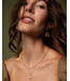 Camry Gold Enamel Frame Multi Strand Necklace in Marbled Amber Illusion