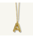 Bubble Initial Charm Necklace in Gold