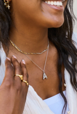 Bubble Initial Charm Necklace in Gold
