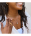 Bubble Initial Charm Necklace in Gold