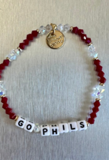 LITTLE WORDS PROJECT Go Phils Bracelet - Red & Clear Crystal