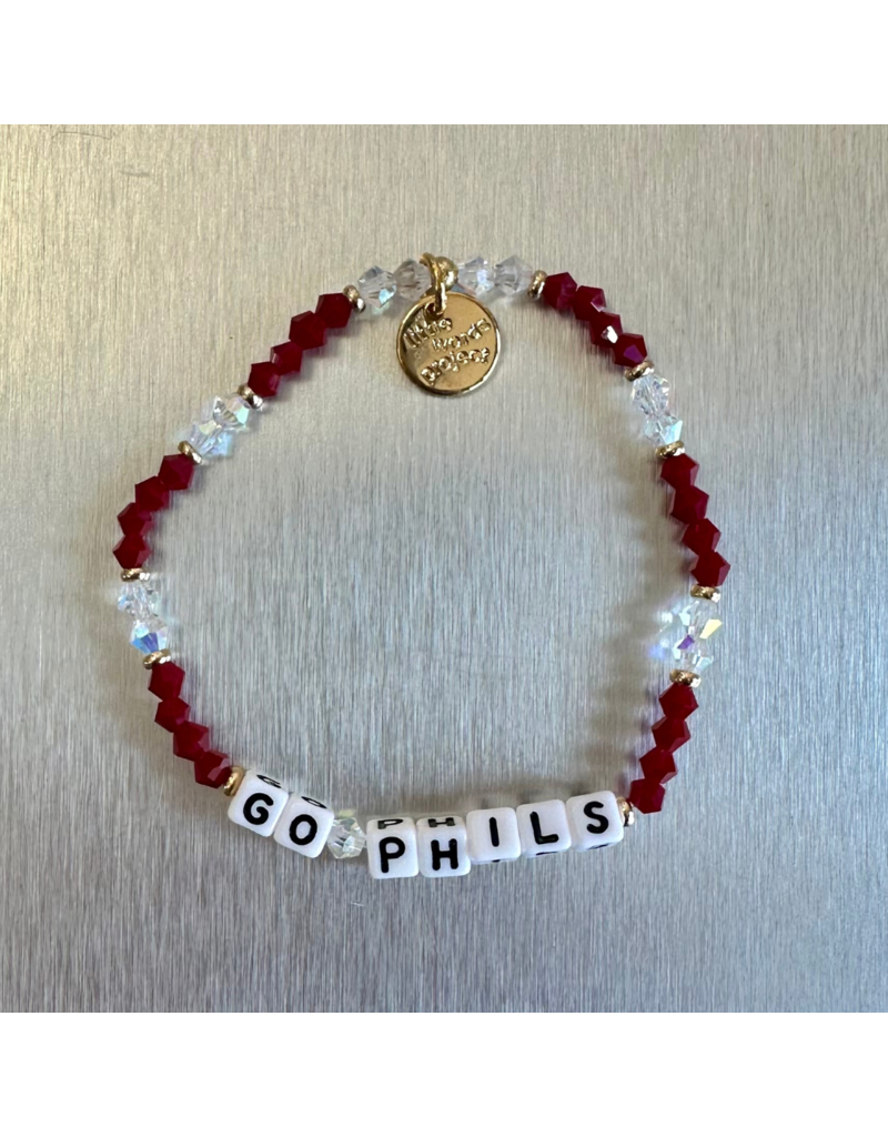 LITTLE WORDS PROJECT Go Phils Bracelet - Red & Clear Crystal