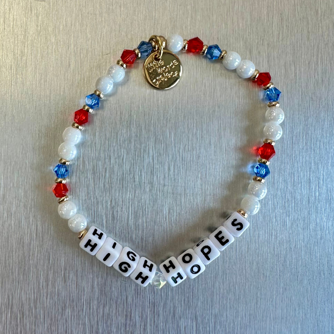 LITTLE WORDS PROJECT High Hopes Bracelet - Red, White & Blue Crystal