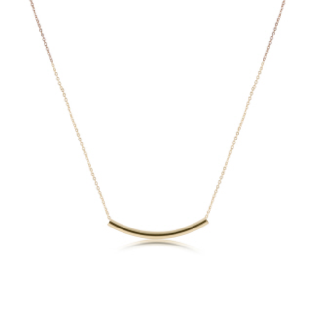 Gold 16" Necklace - Bliss Bar Smooth