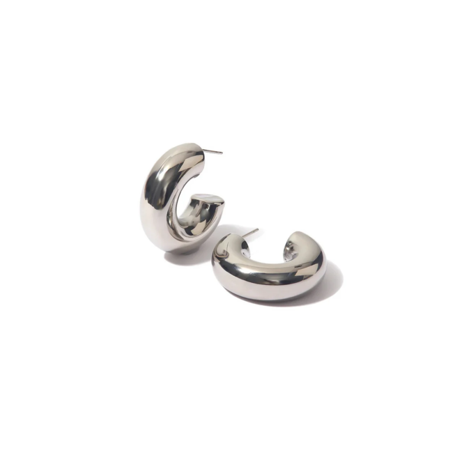 Dani Hoop Earrings in Silver