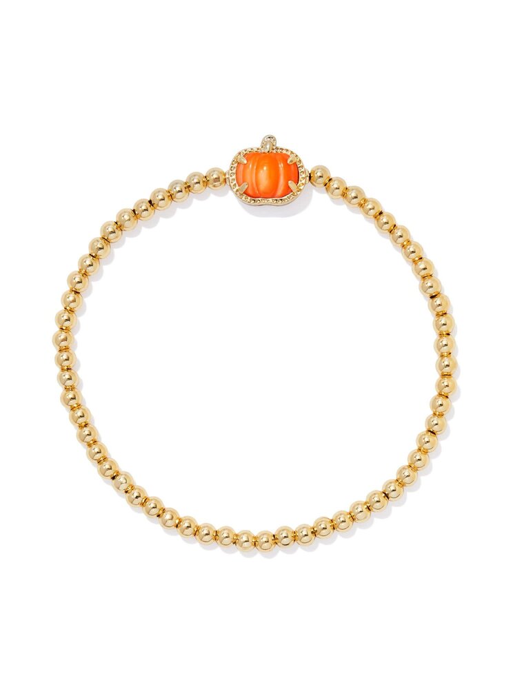 KENDRA SCOTT DESIGN Pumpkin Gold Stretch Bracelet in Orange Mother-of-Pearl