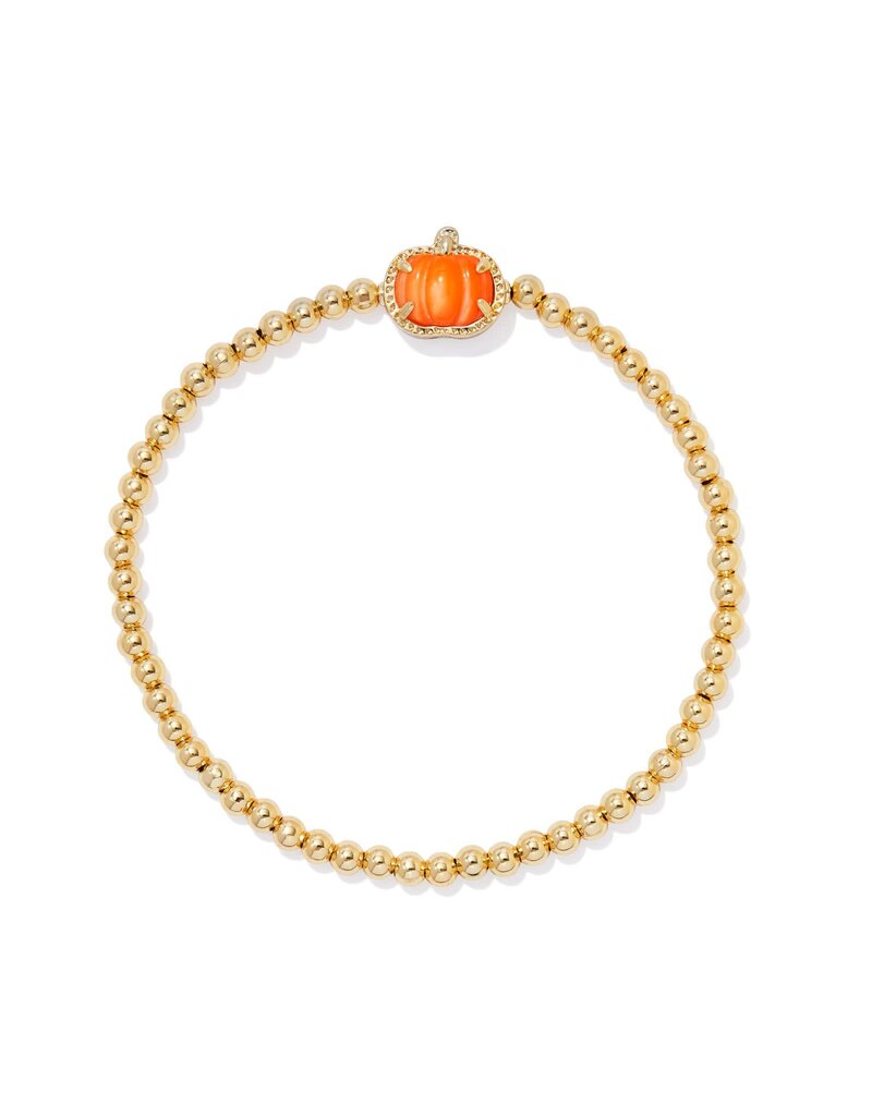 KENDRA SCOTT DESIGN Pumpkin Gold Stretch Bracelet in Orange Mother-of-Pearl