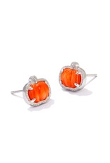 KENDRA SCOTT DESIGN Pumpkin Silver Stud Earrings in Orange Mother-of-Pearl KENDRA SCOTT DESIGN Pumpkin Silver Stud Earrings in Orange Mother-of-Pearl
