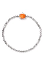 KENDRA SCOTT DESIGN Pumpkin Silver Stretch Bracelet in Orange Mother-of-Pearl