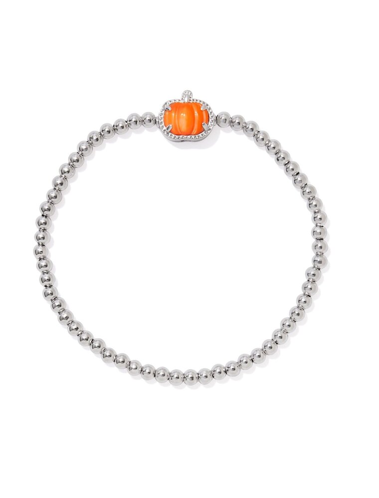 KENDRA SCOTT DESIGN Pumpkin Silver Stretch Bracelet in Orange Mother-of-Pearl