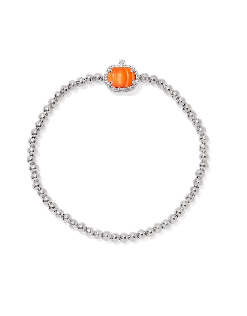 KENDRA SCOTT DESIGN Pumpkin Silver Stretch Bracelet in Orange Mother-of-Pearl